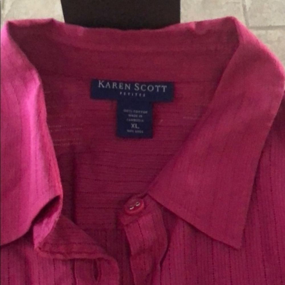 This magenta l/s extra large shirt Karen Scott - Picture 2 of 4
